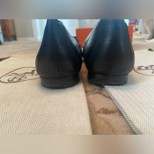 Hermes black loafers size